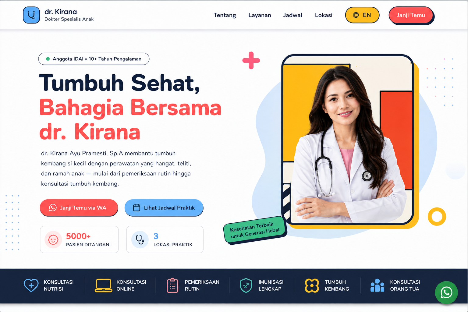 Dr. Kirana - Pediatrician Website